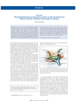 Maximising Kasai Portoenterostomy in the Treatment of Biliary Atresia: Medical and Surgical Options