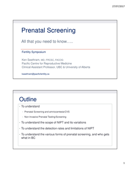 SEETHRAM Prenatal Screening