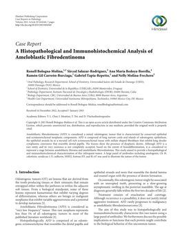 A Histopathological and Immunohistochemical Analysis of Ameloblastic Fibrodentinoma