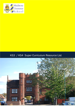 KS3 / KS4 Super Curriculum Resource List