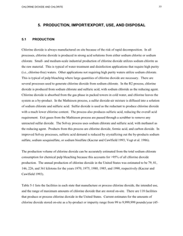 5. Production, Import/Export, Use, and Disposal