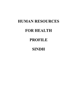 HRH Profile for Sindh 2012.Pdf