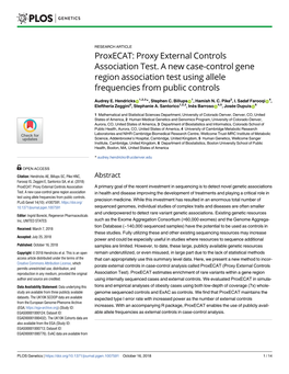 Proxecat: Proxy External Controls Association Test. a New Case-Control Gene Region Association Test Using Allele Frequencies from Public Controls