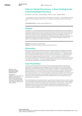 Salivary Gland Choristoma: a Rare Finding at the Gastroesophageal Junction