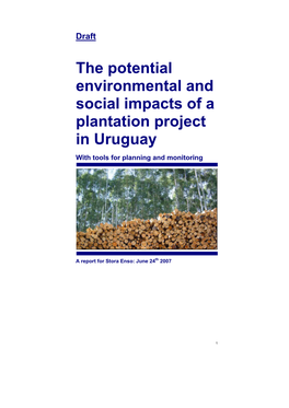 The Potential Environmental and Social Impacts of a Plantation Project in Uruguay