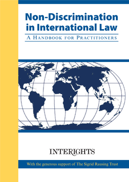Non-Discrimination in International Law a HANDBOOK for P RACTITIONERS