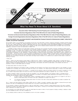 Fact Sheet on Terrorism-Related Sanctions