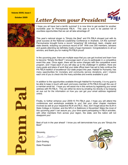 Letter from Your President