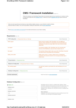 CMS / Framework Installation Pagina 1 Di 2