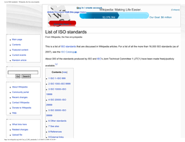 List of ISO Standards - Wikipedia, the Free Encyclopedia