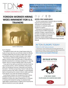 Foreign-Worker Hiring Woes Imminent for U.S. Trainers