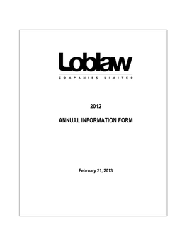 2012 Annual Information Form