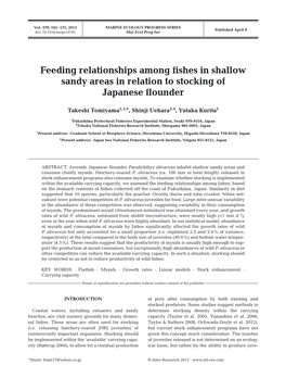 Feeding Relationships Among Fishes in Shallow Sandy Areas in Relation to Stocking of Japanese Flounder