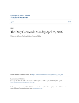 The Daily Gamecock, Monday, April 25, 2016