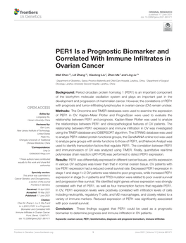 PER1 Is a Prognostic Biomarker and Correlated with Immune Infiltrates