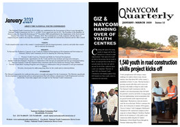 JANUARY– MARCH 2020 Issue 12 ABOUT the NATIONAL YOUTH COMMISSION
