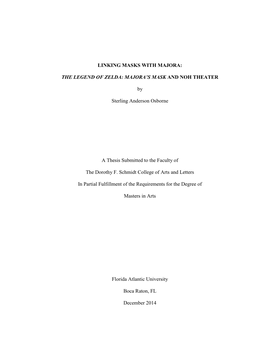 THE LEGEND of ZELDA: MAJORA's MASK and NOH THEATER By