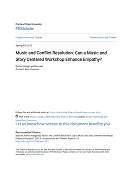 Can a Music and Story Centered Workshop Enhance Empathy?