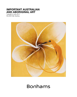 IMPORTANT AUSTRALIAN and ABORIGINAL ART Tuesday 6 June 2017