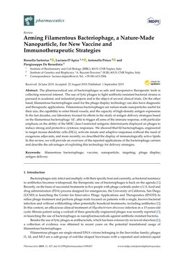 Arming Filamentous Bacteriophage, a Nature-Made Nanoparticle, for New Vaccine and Immunotherapeutic Strategies