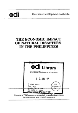 The Economic Impact of Natural Disasters in the Philippines