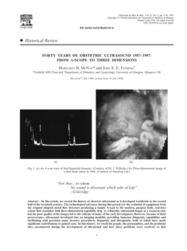 Forty Years of Obstetric Ultrasound 1957-1997