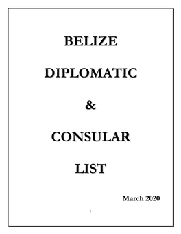Belize Diplomatic & Consular List