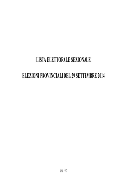 Lista Elettorale Sezionale