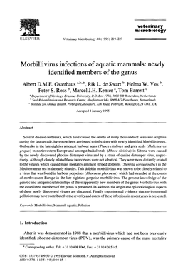 Morbillivirus Infections of Aquatic Mammals: Newly Identified Members of the Genus