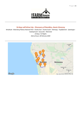 Discovery of Namibia, Classic Itinerary.Docx