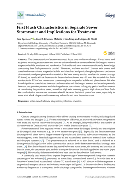 First Flush Characteristics in Separate Sewer Stormwater and Implications for Treatment