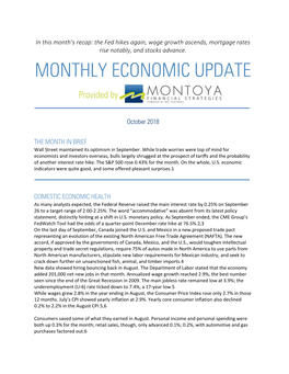 Monthly Economic Update