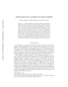 Applications of L Systems to Group Theory