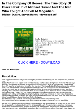 (E891101) in the Company of Heroes: the True Story of Black Hawk