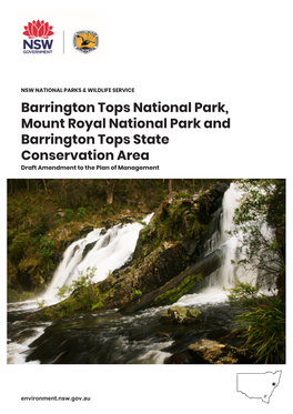 Barrington Tops National Park, Mount Royal National Park and Barrington Tops State Conservation Area Draft Amendment to the Plan of Management