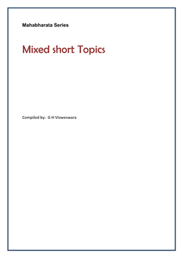 Mixed Short Topics