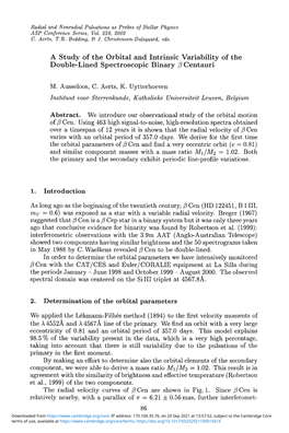 A Study of the Orbital and Intrinsic Variability of the Double-Lined Spectroscopic Binary /3 Centauri