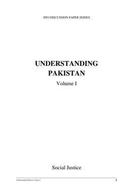 UNDERSTANDING PAKISTAN Volume I