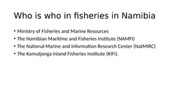 Fisheries in Namibia
