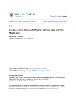 Comparisons of Community Structure Between Seep and Vent Mussel-Beds