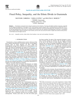 Fiscal Policy, Inequality, and the Ethnic Divide in Guatemala