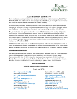 2018 Election Summary