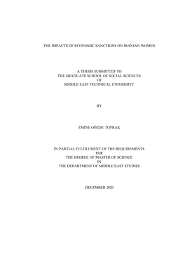 The Impacts of Economic Sanctions on Iranian Women