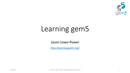 Learning Gem5