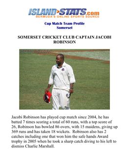 Cup Match Team Profile Somerset