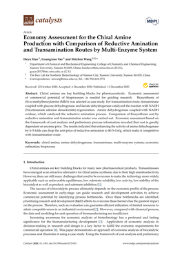 Economy Assessment for the Chiral Amine Production with Comparison of Reductive Amination and Transamination Routes by Multi-Enzyme System