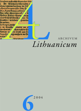 Archivum Lithuanicum 6
