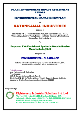 RATANKAMAL INDUSTRIES Located At