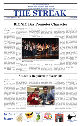 In This Issue: BIONIC Day Promotes Character