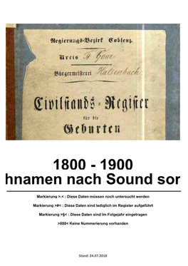 Register Der Geburten 1800 Bis 1900